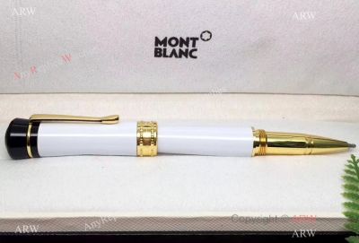 Wholesale Bonheur Montblanc Rollerball Pens - White and Gold
